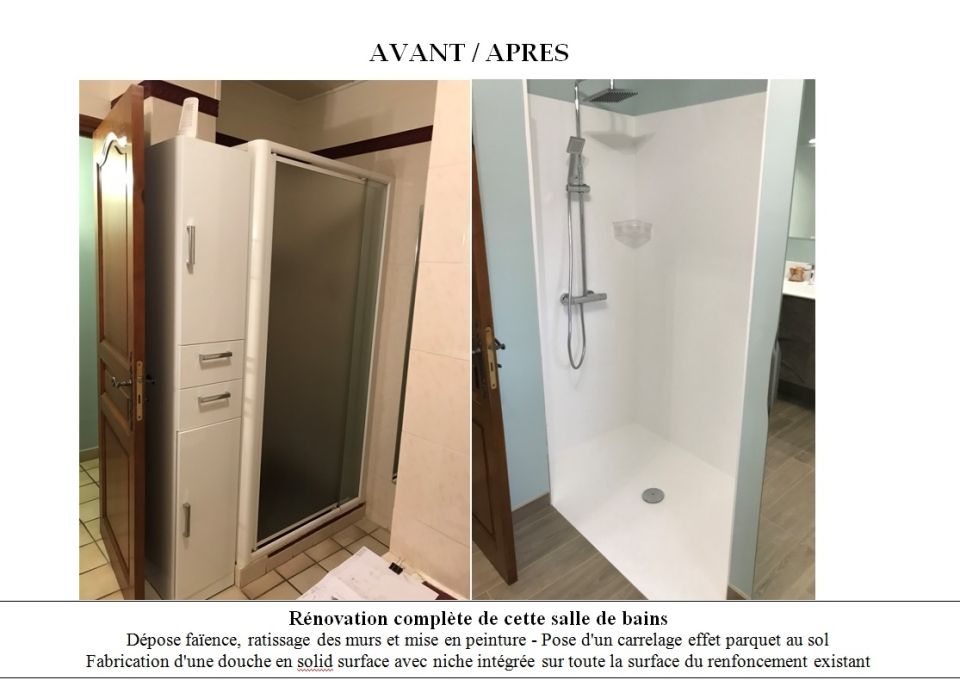Avant / Après : Agrandissement de l'espace douche - Ardèche