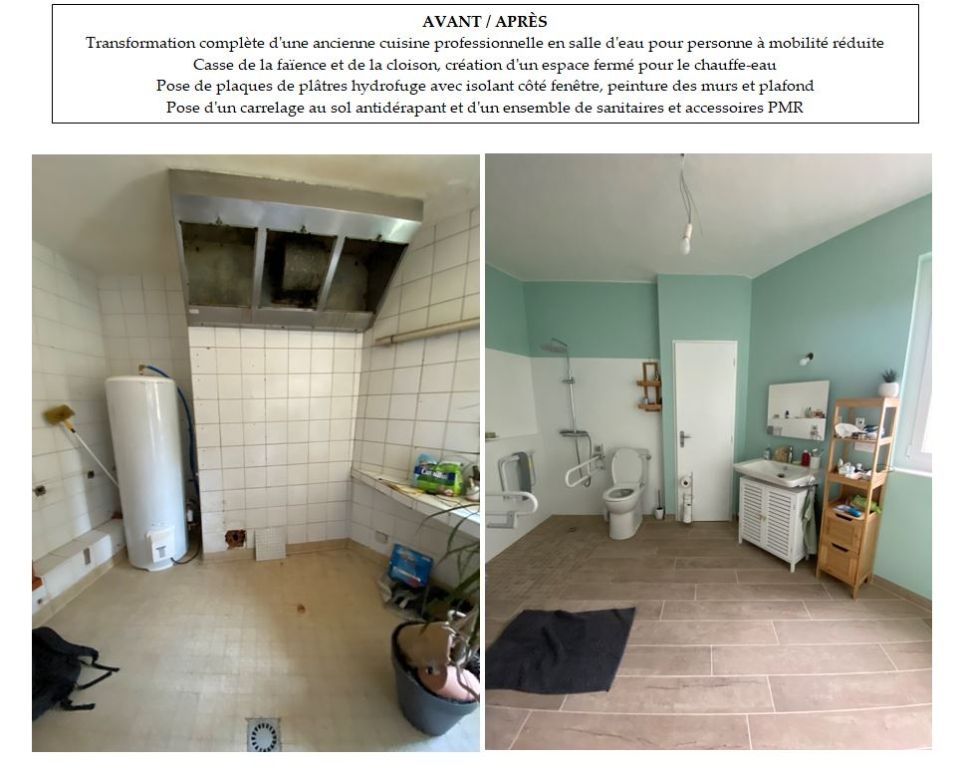AVANT / APRES : Création d'une salle d'eau PMR - Ardèche