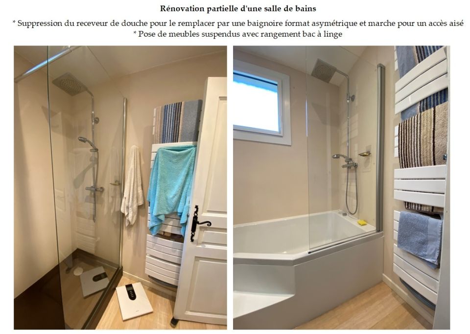 Avant / Après : Remplacement d'une douche par une baignoire - Ardèche